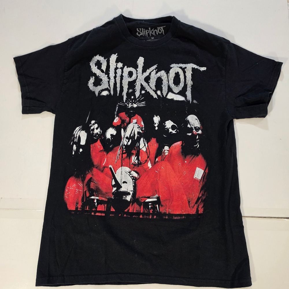 Slipknot Band T-Shirt Mens Medium Black Red Barcode Graphic Tee 2024 Bravado